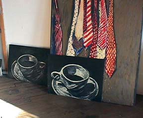Debora Gilbert Ryan encaustic paintings Neckties & Coffee