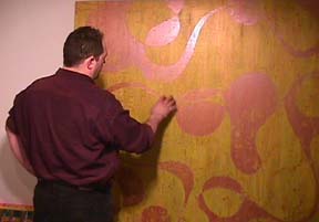 Jim Napierala with a painting in progress