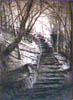 Stairway in the Woods etching