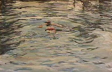 Debora Gilbert Ryan painting The Swimmer