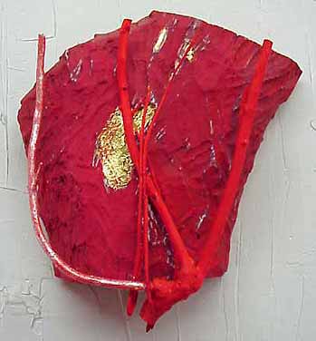Nancy Azara wood sculpture Heart for 9/11