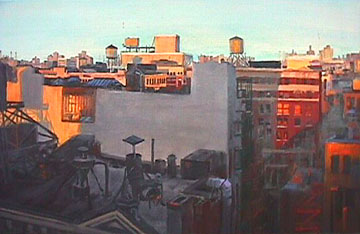 Patricia Hansen cityscape painting Looking East Manhattan