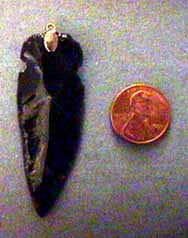 Blackfoot Indian flint arrowhead pendant