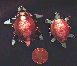 Zuni inlaid tortoise pins