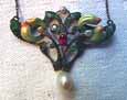 Art Nouveau Enameled and Jeweled pendant