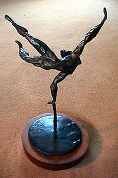 Chaim Gross bronze acrobat sculpture Handstand