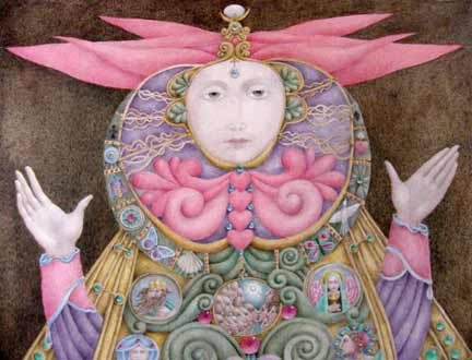 Detail of Gary Slipper painting Goddess