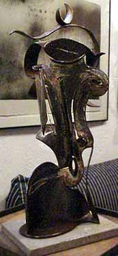 Javier Astorga sheet metal sculpture Hueyatl Face