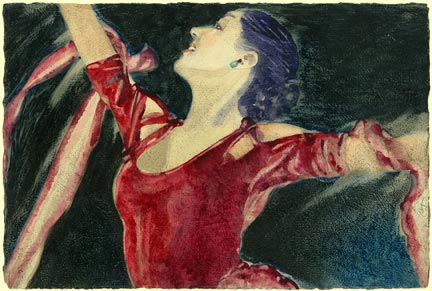 Red Dress  classical ballet painting Reed Dixon